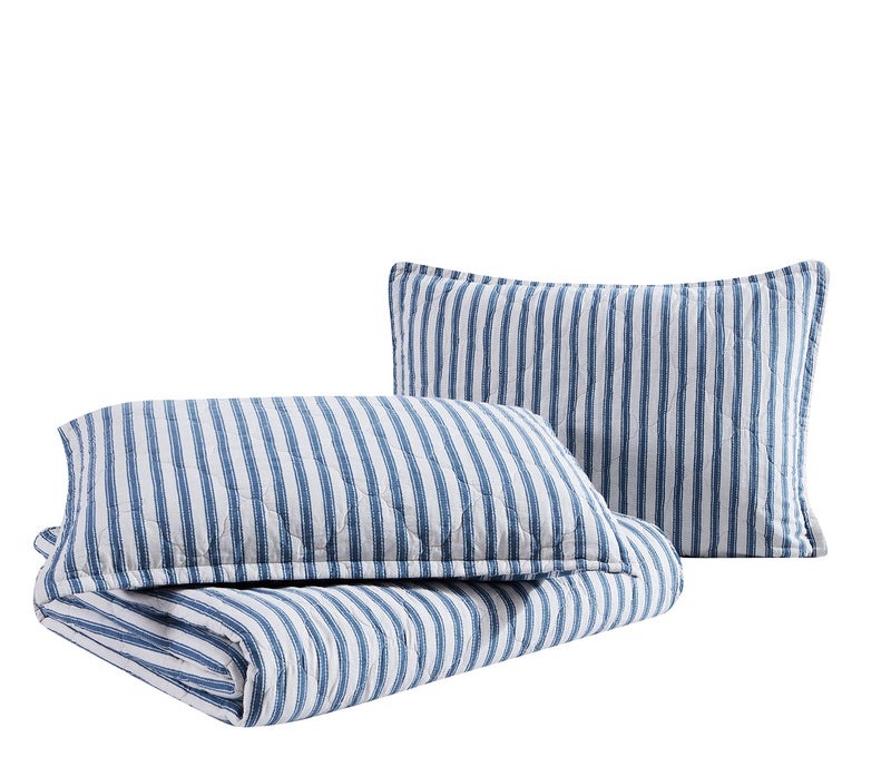 Stone Cottage - Twin Quilt Set, Reversible Cotton Bedding with Matching Sham, Ideal Bedding Set (Willow Way Indigo, Twin) - Image 5